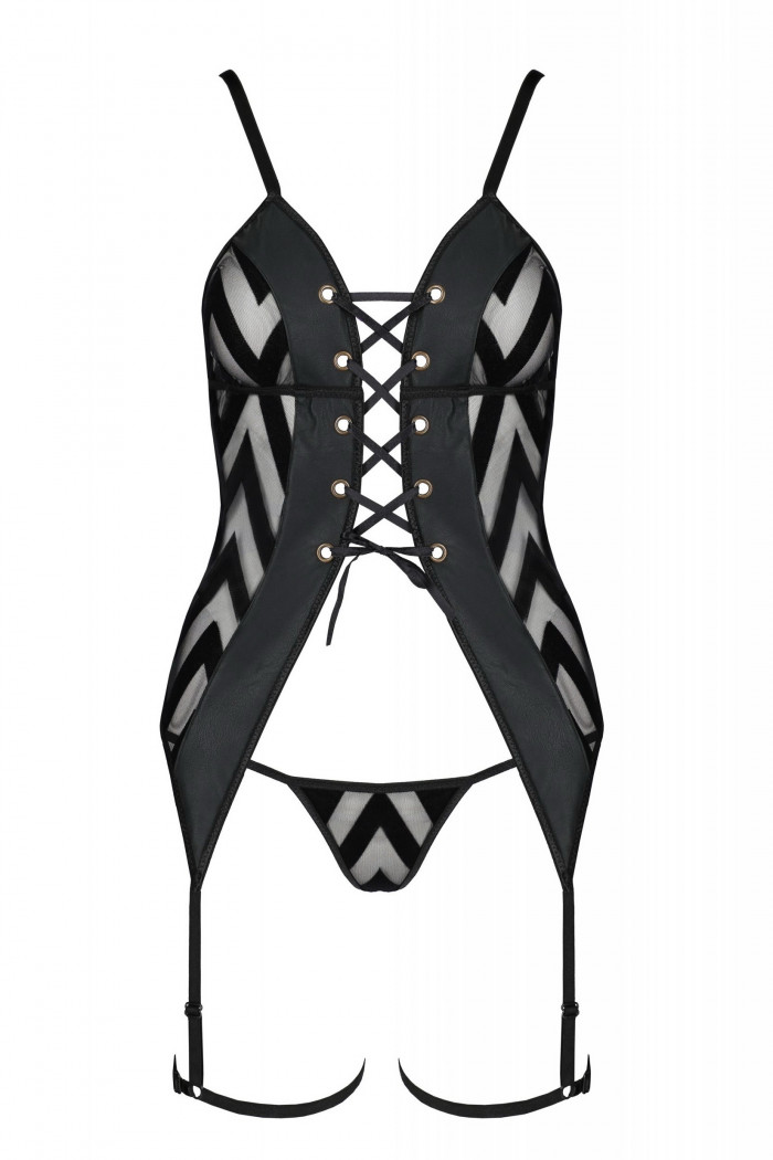 Корсет с трусиками и гартерами Passion Angelica  — Заказать онлайн с доставкой