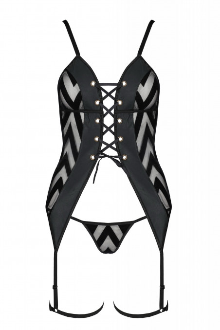 Корсет с трусиками и гартерами Passion Angelica  — Заказать онлайн с доставкой