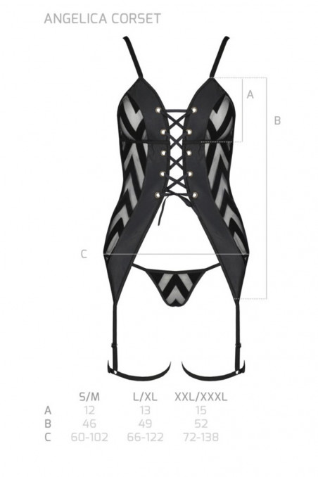 Корсет с трусиками и гартерами Passion Angelica  — Заказать онлайн с доставкой