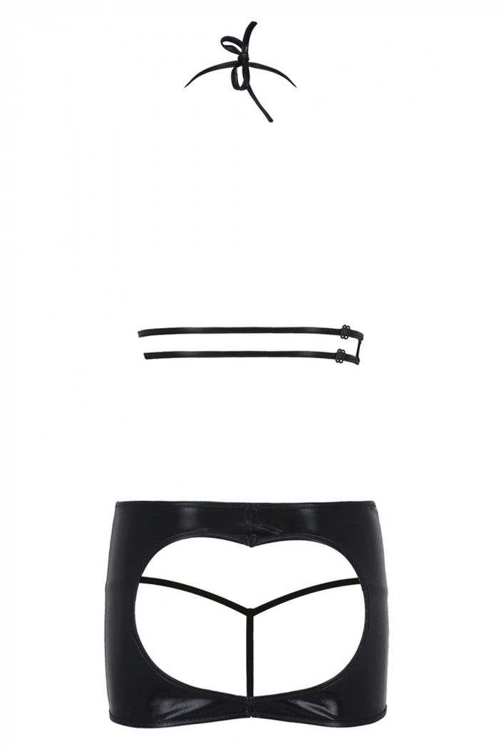 Комплект латексный с открытым бюстом и юбкой Passion Vicky  — Заказать онлайн с доставкой