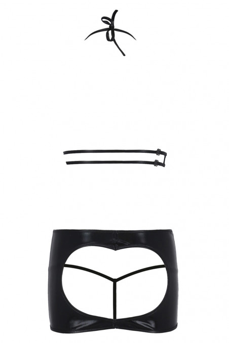 Комплект латексный с открытым бюстом и юбкой Passion Vicky  — Заказать онлайн с доставкой