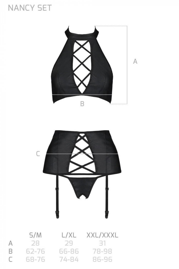 Комплект белья "под кожу" Passion Nancy set  — Заказать онлайн с доставкой