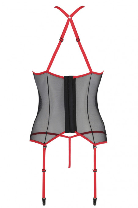 Корсет прозорий з трусиками Passion Satara corset Red — Купити в Dorin.shop | Ціна, Фото