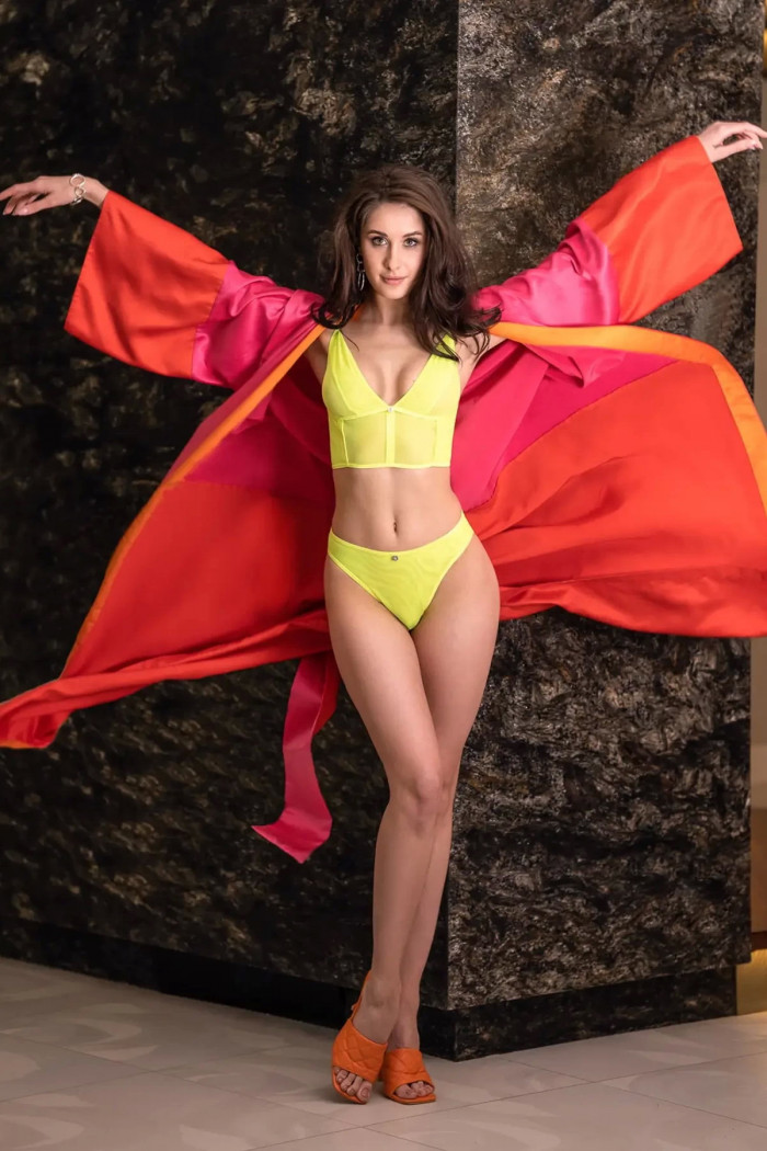 Комплект неоновый -топ с трусиками Obsessive Neonia top  — Заказать онлайн с доставкой