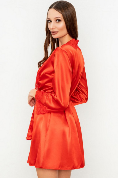 Комплект атласный (халат, сорочка и стринги) Livia Corsetti Jacqueline Red  — Заказать онлайн с доставкой