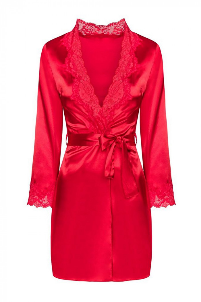 Комплект атласный (халат, сорочка и стринги) Livia Corsetti Jacqueline Red  — Заказать онлайн с доставкой
