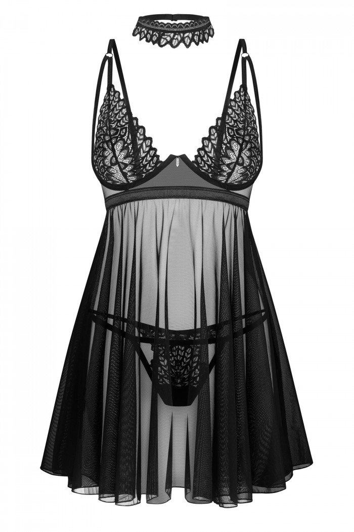 Прозрачный пеньюар с трусиками Obsessive Donarella babydoll  — Заказать онлайн с доставкой