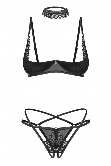 Комплект з відкритим бюстом і трусиками Obsessive Donarella set — Купити в Dorin.shop | Ціна, Фото