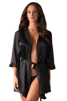 Халат атласний з трусиками Obsessive Satinia robe • Dorin.shop