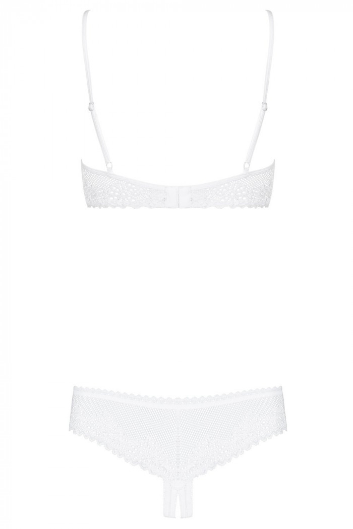 Комплект кружевной открытый Obsessive Alabastra set  — Заказать онлайн с доставкой