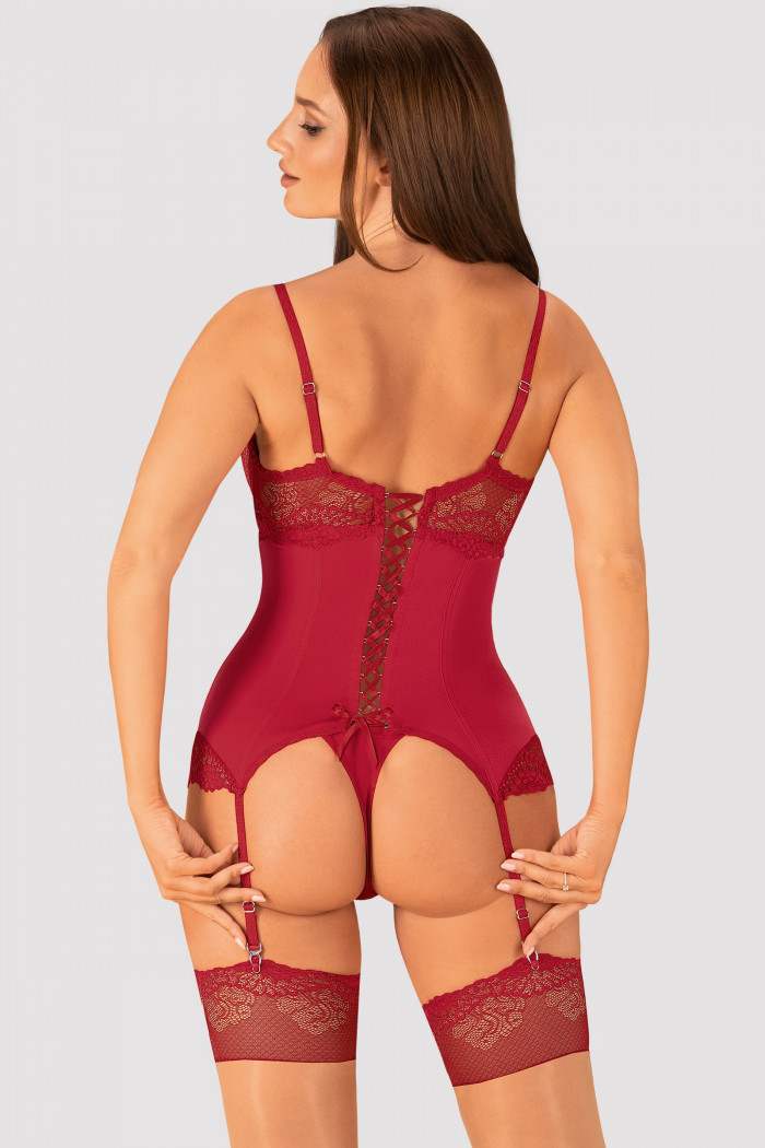 Корсет с трусиками Obsessive Rosalyne corset  — Заказать онлайн с доставкой