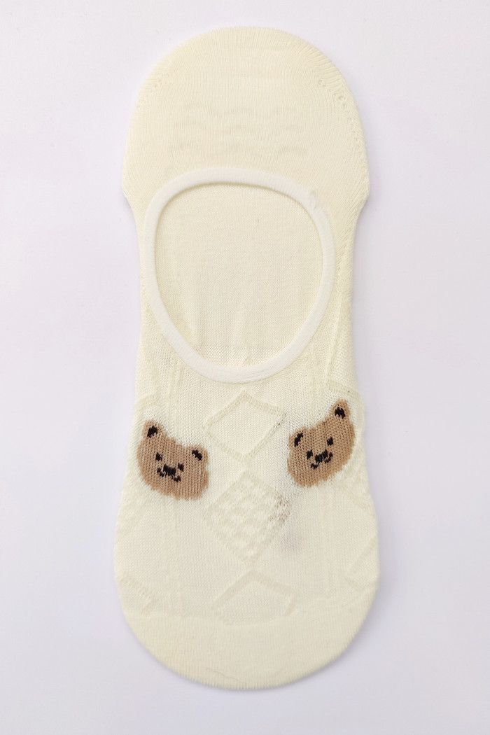 Следы-Носочки короткие хлопковые сеточка с принтом Мишки Корона BY651  — Заказать онлайн с доставкой