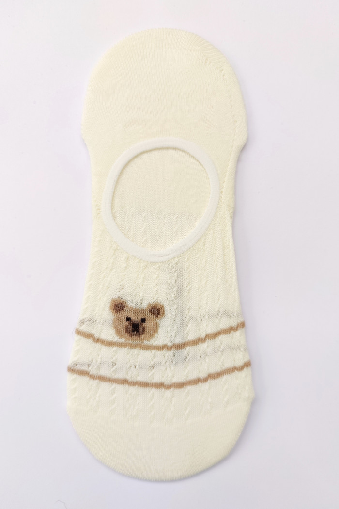 Следы-Носочки короткие хлопковые сеточка с принтом Мишки Корона BY651  — Заказать онлайн с доставкой