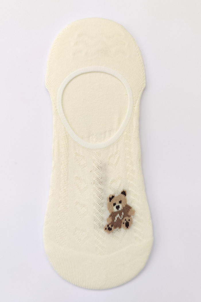 Следы-Носочки короткие хлопковые сеточка с принтом Мишки Корона BY651  — Заказать онлайн с доставкой