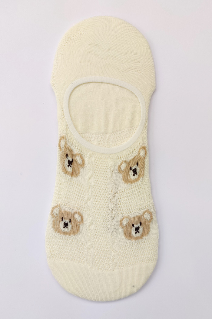 Следы-Носочки короткие хлопковые сеточка с принтом Мишки Корона BY651  — Заказать онлайн с доставкой