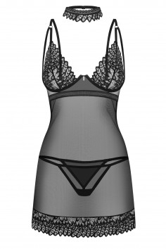 Комбінація прозора з мереживним ліфом Obsessive Donarella chemise — Купити в Dorin.shop | Ціна, Фото 2