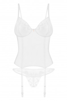 Корсет напівпрозорий з трусиками Obsessive Alissium corset — Купити в Dorin.shop | Ціна, Фото 2
