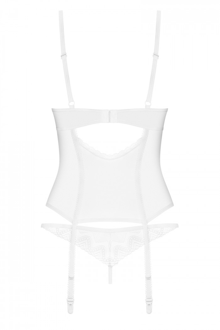 Корсет полупрозрачный с трусиками Obsessive Alissium corset  — Заказать онлайн с доставкой