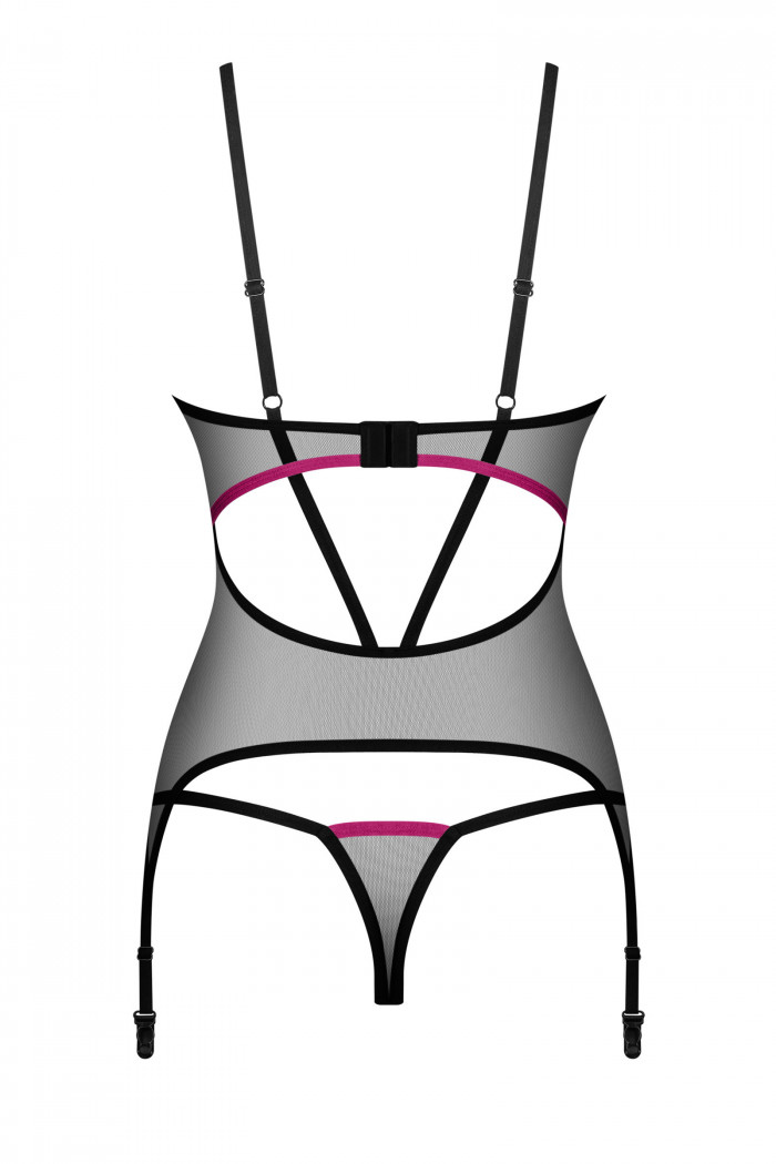 Корсет прозорий з трусиками Obsessive Novenes corset — Купити в Dorin.shop | Ціна, Фото