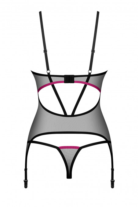 Корсет прозорий з трусиками Obsessive Novenes corset — Купити в Dorin.shop | Ціна, Фото