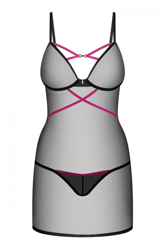 Сорочка прозора з трусиками Obsessive Novenes chemise — Купити в Dorin.shop | Ціна, Фото
