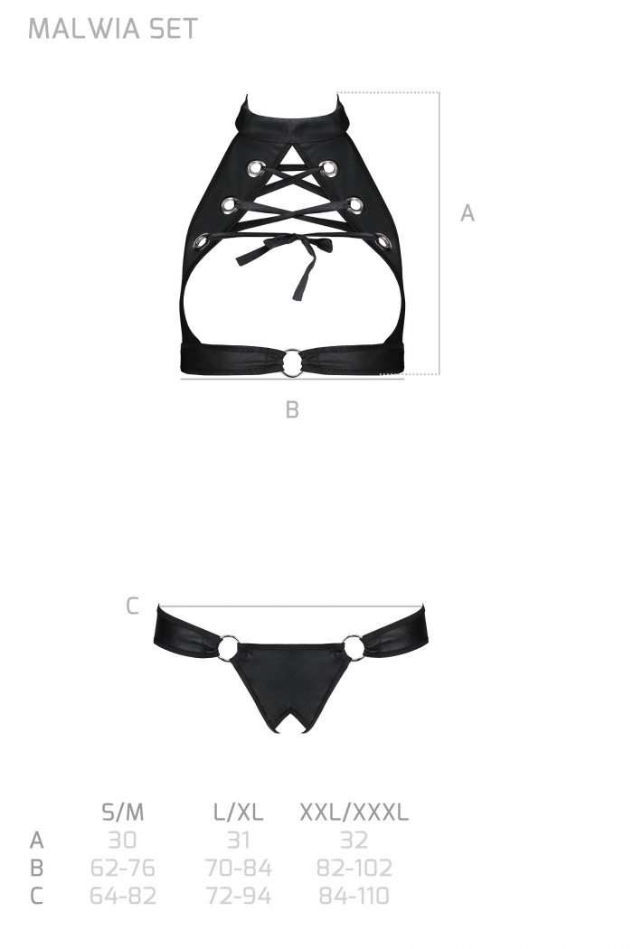 Комплект с открытым бюстом и трусиками Passion Malwia set  — Заказать онлайн с доставкой