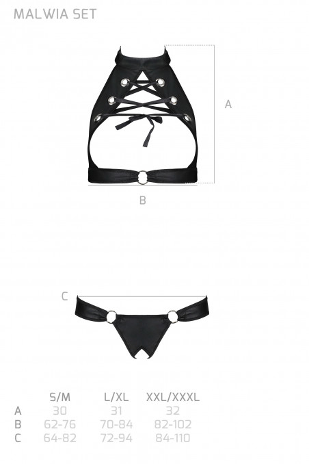 Комплект с открытым бюстом и трусиками Passion Malwia set  — Заказать онлайн с доставкой