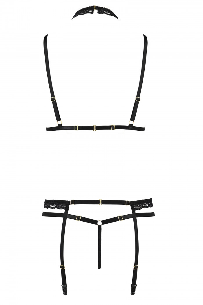 Комплект белья со стреп с открытым бюстом и трусиками Passion Shelly  — Заказать онлайн с доставкой