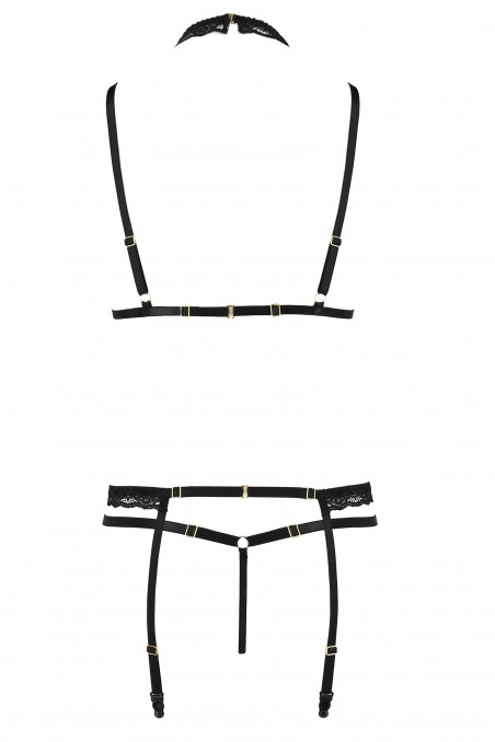 Комплект белья со стреп с открытым бюстом и трусиками Passion Shelly  — Заказать онлайн с доставкой