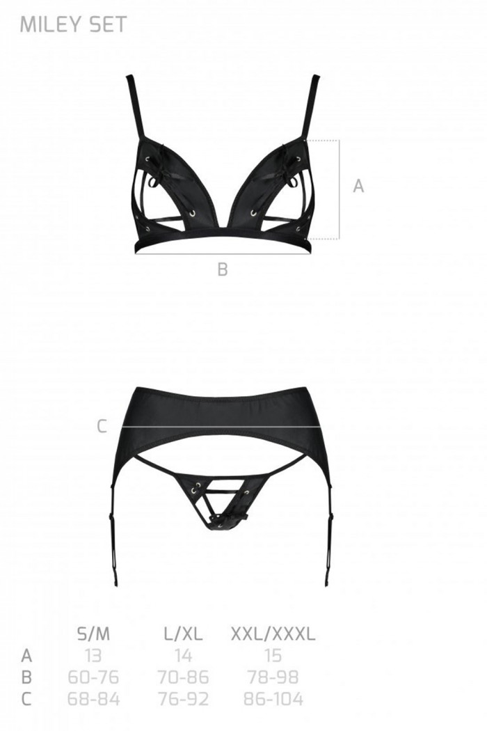 Комплект белья - бюст, пояс, стринги Passion Miley  — Заказать онлайн с доставкой