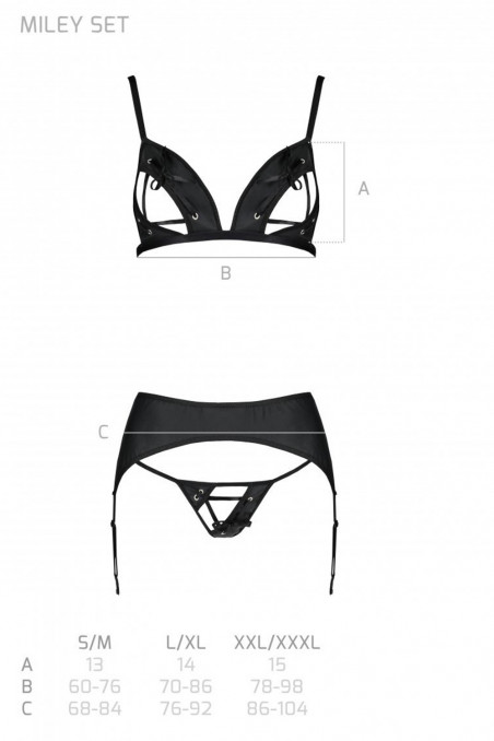 Комплект белья - бюст, пояс, стринги Passion Miley  — Заказать онлайн с доставкой