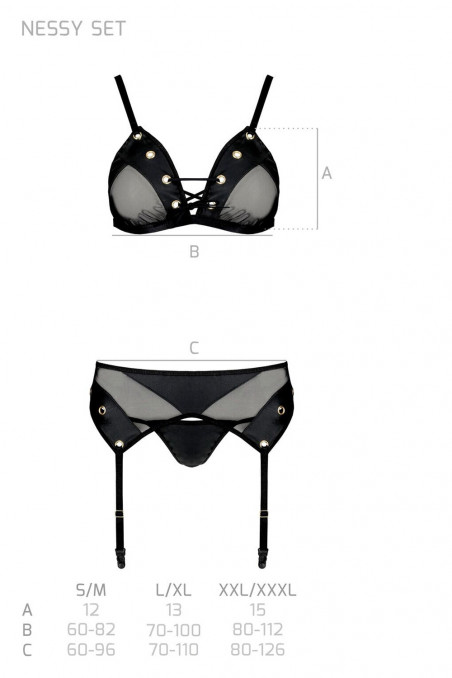 Комплект белья с поясом Passion Nessy set  — Заказать онлайн с доставкой