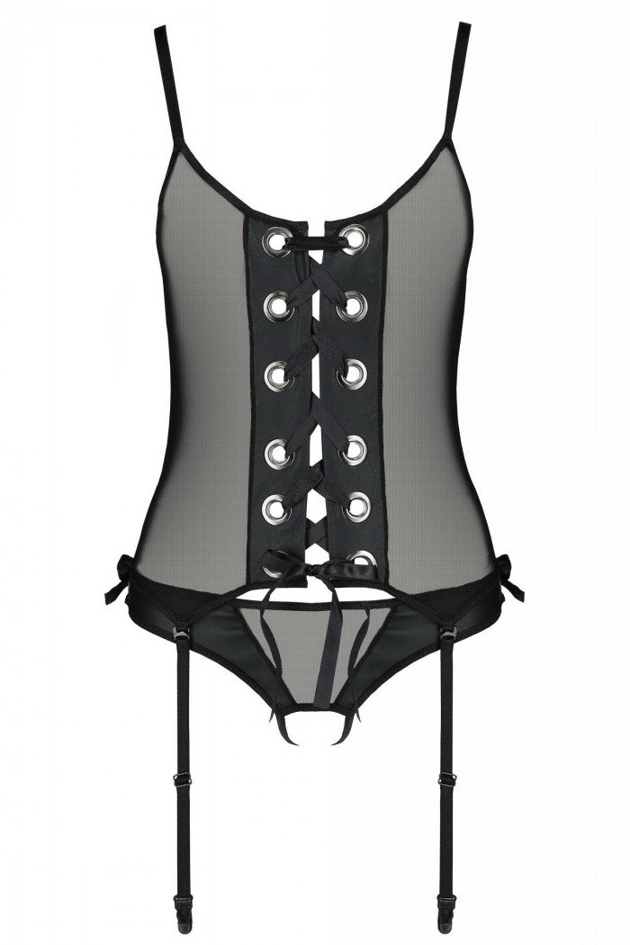 Корсет прозрачный с открытыми трусиками Passion Nessy corset  — Заказать онлайн с доставкой