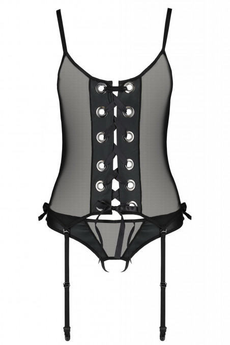Корсет прозрачный с открытыми трусиками Passion Nessy corset  — Заказать онлайн с доставкой