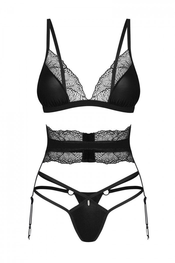 Комплект белья - бюст, трусики, пояс Obsessive Lobellis set  — Заказать онлайн с доставкой