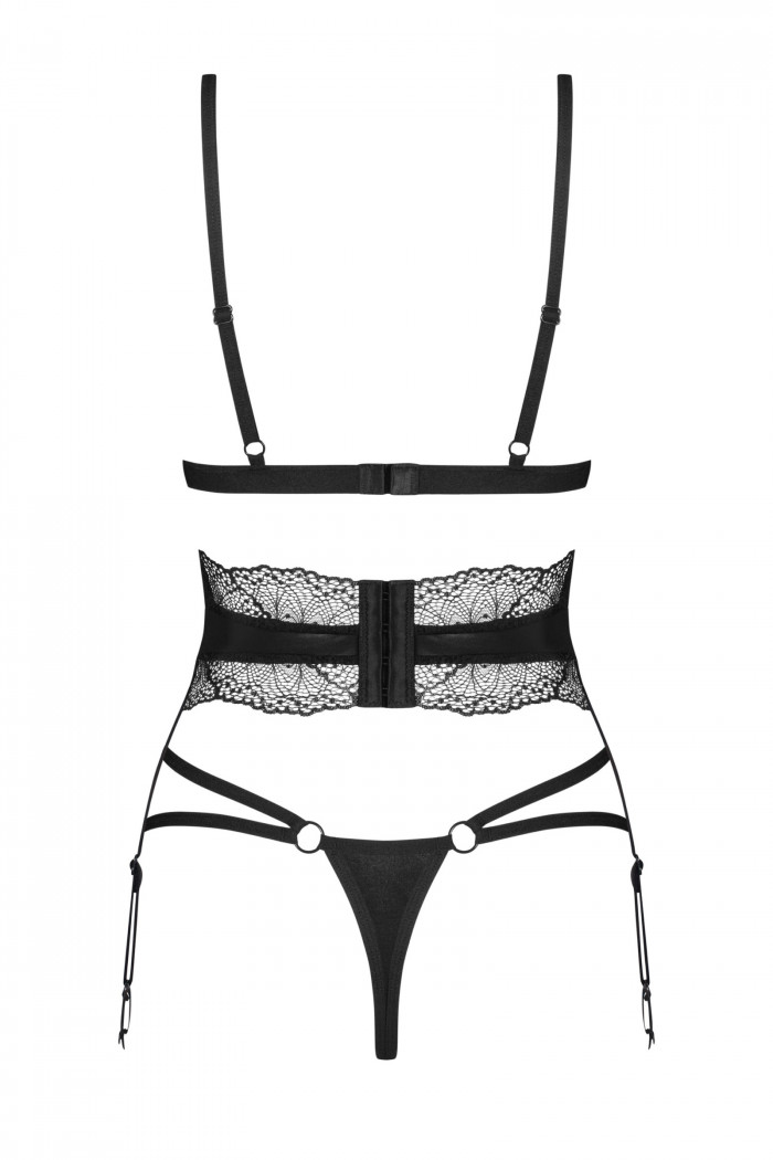 Комплект белья - бюст, трусики, пояс Obsessive Lobellis set  — Заказать онлайн с доставкой