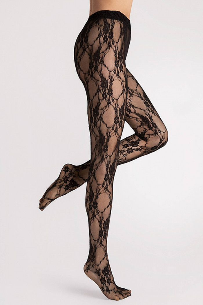 Колготки кружевные с цветочным принтом FIORE Donatella I5000  — Заказать онлайн с доставкой