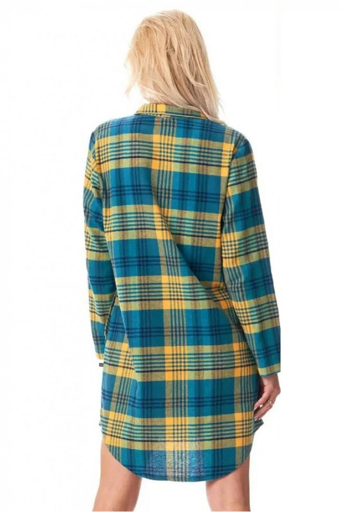 Платье-рубашка фланелевая в клетку Key LND 407 B23  — Заказать онлайн с доставкой