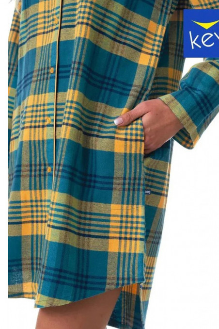 Платье-рубашка фланелевая в клетку Key LND 407 B23  — Заказать онлайн с доставкой