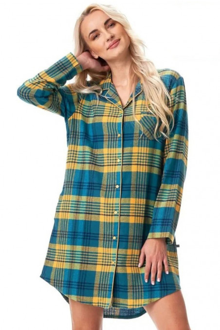 Платье-рубашка фланелевая в клетку Key LND 407 B23  — Заказать онлайн с доставкой