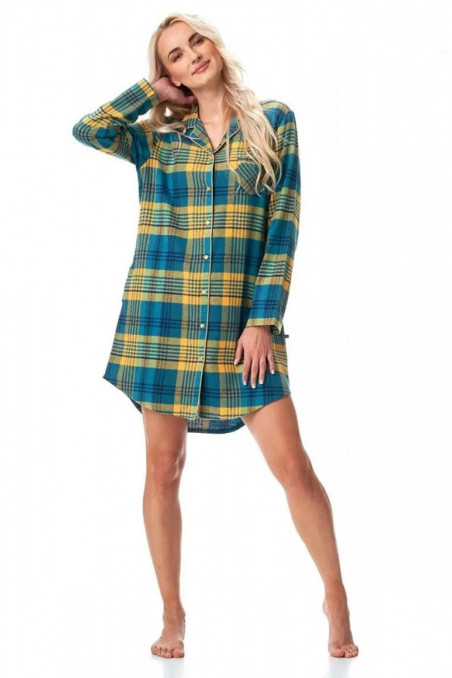 Платье-рубашка фланелевая в клетку Key LND 407 B23  — Заказать онлайн с доставкой
