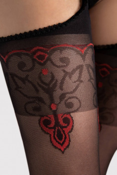 Панчохи з поясом з принтом Fiore AMOUR ROUGE 20 den 2