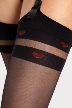 Панчохи під пояс з сердечками Fiore ETERNAL 20d — Купити в Dorin.shop | Ціна, Фото