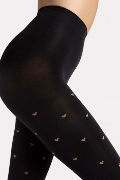 Колготки с принтом Сердца Fiore Copper Love 60d  — Заказать онлайн с доставкой 2