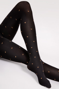 Колготки с принтом Сердца Fiore Copper Love 60d  — Заказать онлайн с доставкой