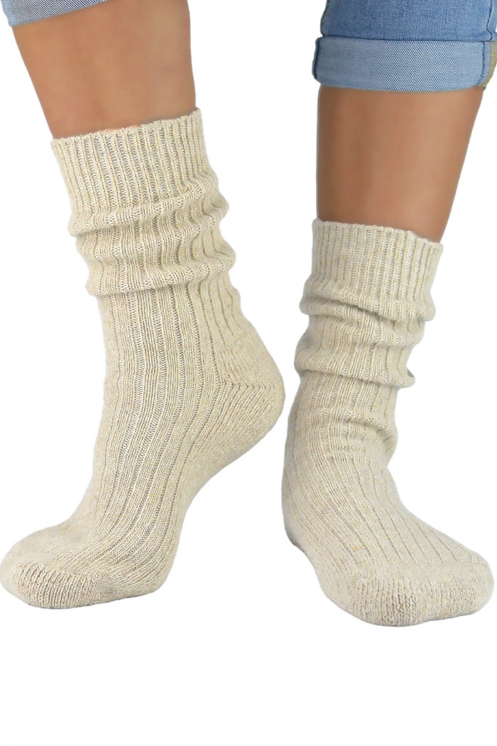 Шкарпетки теплі рубчик в'язані з вовною Noviti SW001 — Купити в Dorin.shop | Ціна, Фото