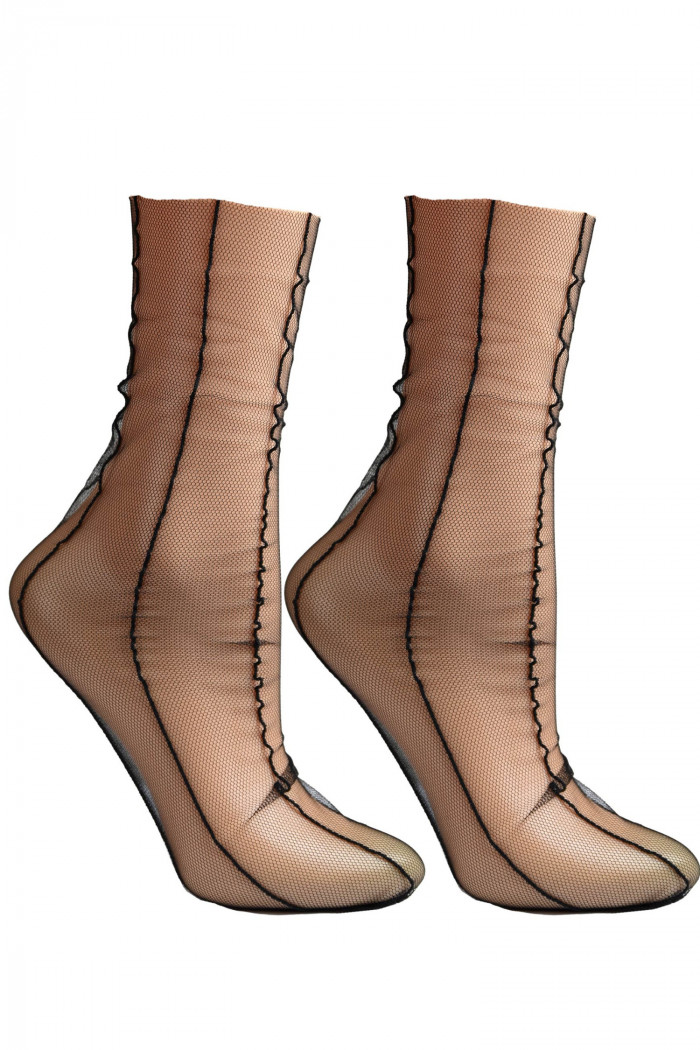 Носки высокие фатиновые с принтом BE SNAZZY SK-86  — Заказать онлайн с доставкой