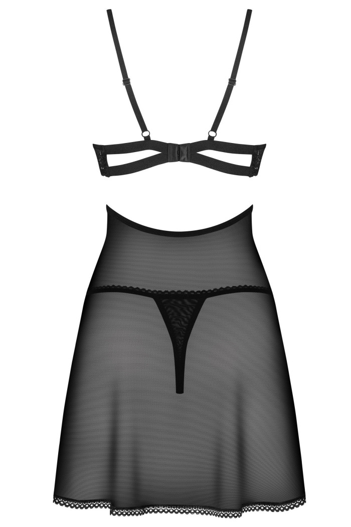 Пеньюар прозорий з трусиками Obsessive Nutris Babydoll — Купити в Dorin.shop | Ціна, Фото