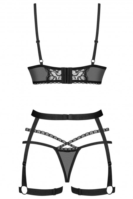 Комплект білизни з поясом Obsessive Blomentis garter belt set — Купити в Dorin.shop | Ціна, Фото