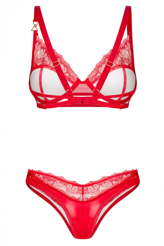 Комплект белья латексный - бюст и стринги Obsessive Aliosa set  — Заказать онлайн с доставкой